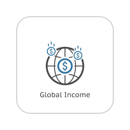 Money Income Icon. Business Concept. Flat Design. Isolated Illustration.のイラスト素材
