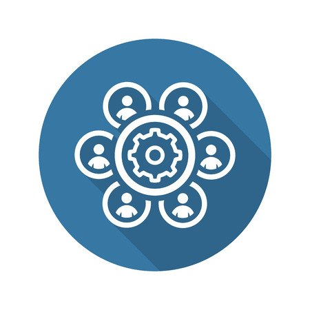 Human Resources Management Icon. Business Concept. Flat Design. Isolated Illustration.のイラスト素材