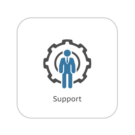 Global Support Icon. Flat Design. Business Concept. Isolated Illustration.のイラスト素材