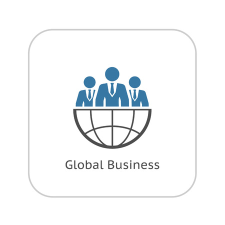 Global Business Icon. Flat Design. Isolated Illustration.のイラスト素材