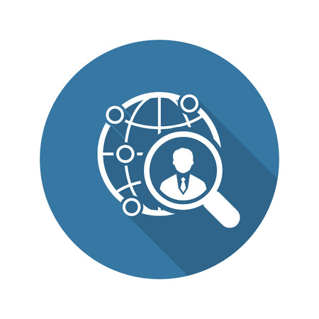 Global Search Icon. Flat Design. Isolated Illustration.のイラスト素材