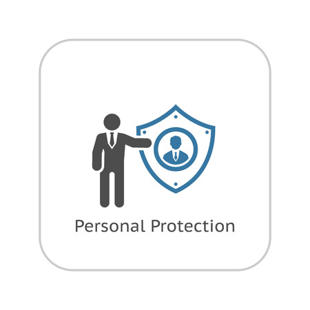 Personal Protection Icon. Flat Design. Business Concept. Isolated Illustration.のイラスト素材