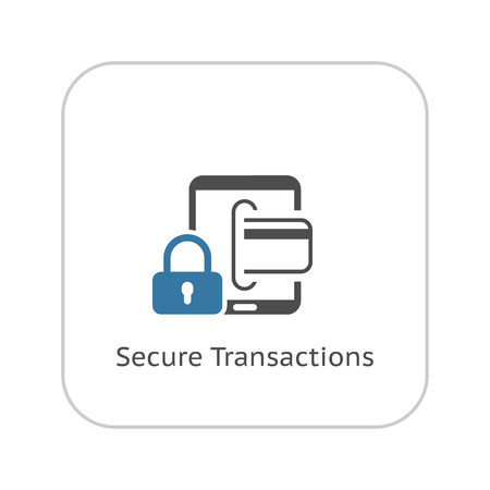 Secure Transactions Icon. Flat Design. Business Concept. Isolated Illustration.のイラスト素材