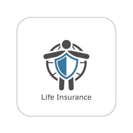 Life Insurance and Medical Services Icon. Flat Design. Isolated.のイラスト素材