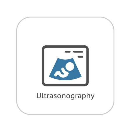 Ultrasonography Icon. Flat Design. Isolated Illustration. Baby.のイラスト素材