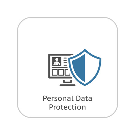 Personal Data Protection Icon. Flat Design. Business Concept. Isolated Illustration.のイラスト素材