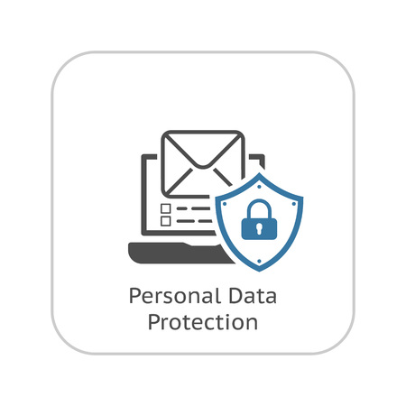 Personal Data Protection Icon. Flat Design. Business Concept. Isolated Illustration.のイラスト素材