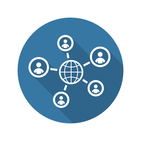 Global Contacts Icon. Flat Design. Isolated Illustration.のイラスト素材
