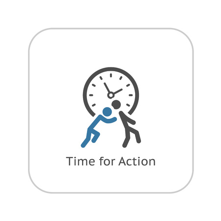 Time for Action Icon. Flat Design. Business Concept. Isolated Illustration.のイラスト素材