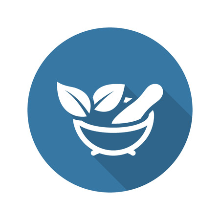 Phytotherapy Icon with Leaves. Flat Design. Isolated.のイラスト素材
