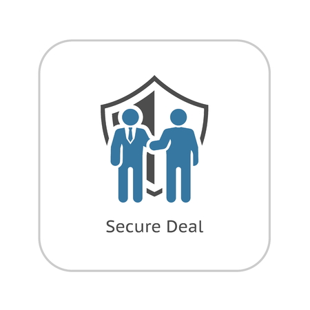 Secure Deal Icon. Flat Design. Business Concept. Isolated Illustration.のイラスト素材