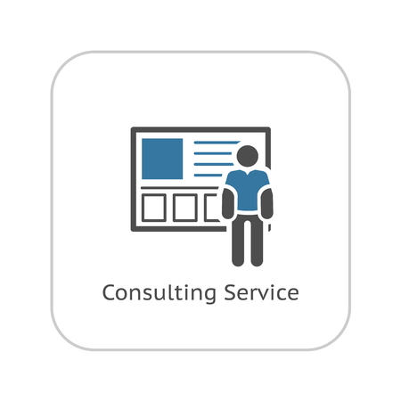 Consulting Service Icon. Flat Design. Business Concept. Isolated Illustration.のイラスト素材