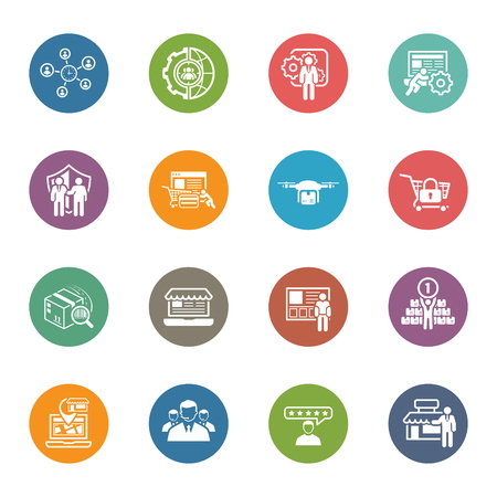 Flat Design Icons Set. Business and Finance. Isolated Illustration.のイラスト素材