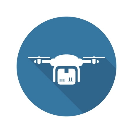 Drone Delivery Icon. Flat Design. Business Concept. Isolated Illustration.のイラスト素材