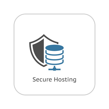 Secure Hosting Icon. Flat Design. Business Concept Isolated Illustration.のイラスト素材