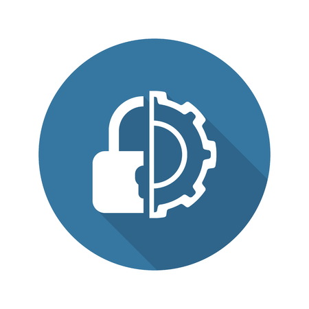 Security Settings Icon. Flat Design. Business Concept Isolated Illustration.のイラスト素材