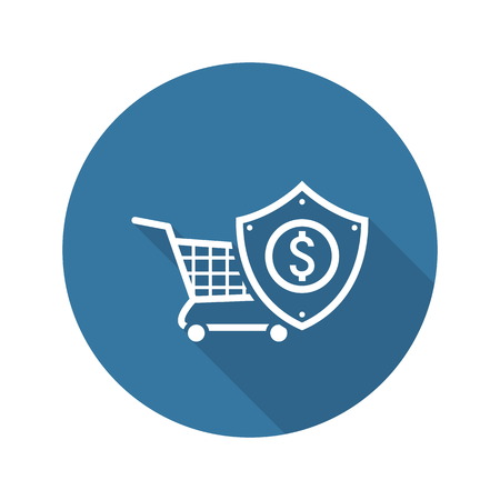 Safe  Shopping  Icon. Flat Design. Business Concept Isolated Illustration.のイラスト素材