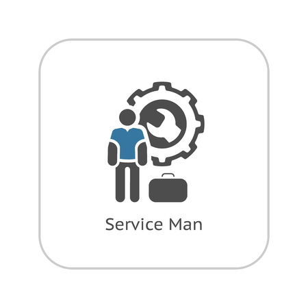 Service Man Icon. Flat Design Isolated Illustration.のイラスト素材
