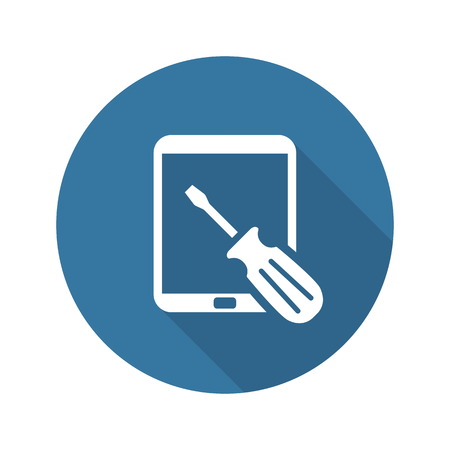 Tablet PC  Repair Service Icon. Flat Design Isolated Illustration.のイラスト素材