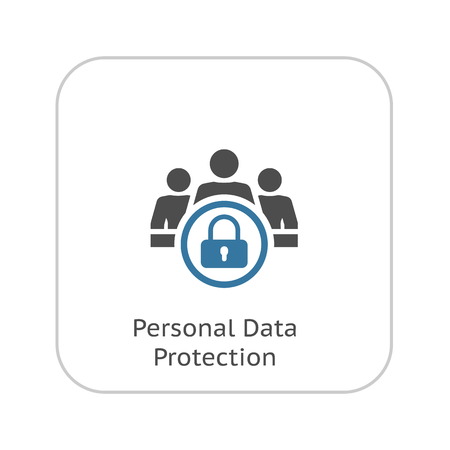 Personal Data Protection Icon. Flat Design. Business Concept Isolated Illustration.のイラスト素材