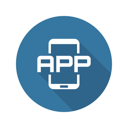 Mobile Application Icon. Flat Design. Mobile Devices and Services Concept. Isolated Illustration.のイラスト素材