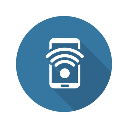 Wi-Fi Hotspot Icon. Flat Design. Mobile Devices and Services Concept. Isolated Illustration.のイラスト素材