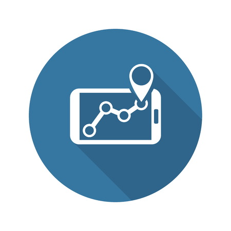 GPS Navigation Icon. Flat Design. Mobile Devices and Services Concept. Isolated Illustration.のイラスト素材