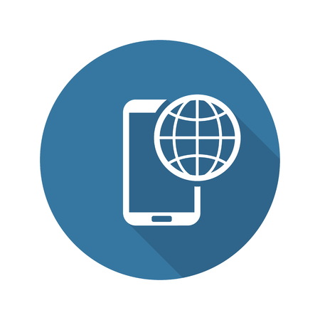 International Roaming Icon. Flat Design. Mobile Devices and Services Concept. Isolated Illustration.のイラスト素材