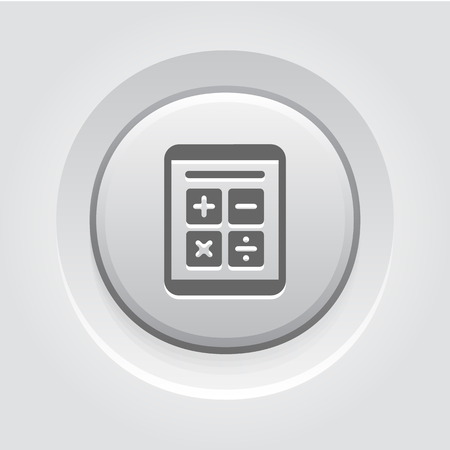 Simple Earnings Calculator. Business Icon Grey Button Designのイラスト素材