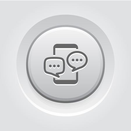 Mobile Discussion Board Icon. Business Concept Grey Button Designのイラスト素材