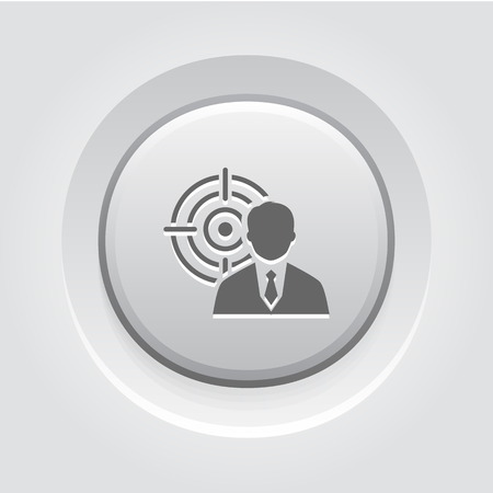Business Goals Icon. Business Concept. Grey Button Designのイラスト素材