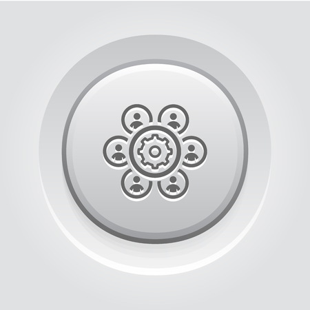 Human Resources Management Icon. Business Concept. Grey Button Designのイラスト素材