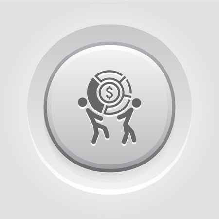 Market Share Icon. Business Concept. Grey Button Designのイラスト素材