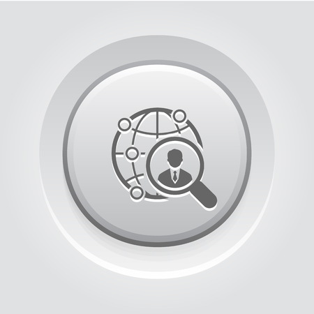 Global Search Icon. Business Concept. Grey Button Designのイラスト素材