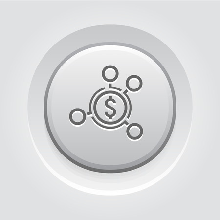 Money Distribution  Icon. Business Concept. Grey Button Designのイラスト素材