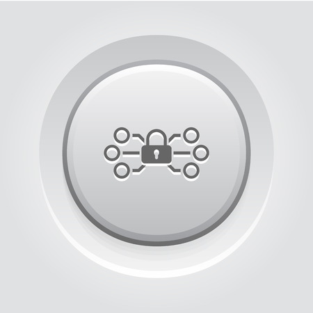 Network Protection Icon. Business Concept. Grey Button Designのイラスト素材