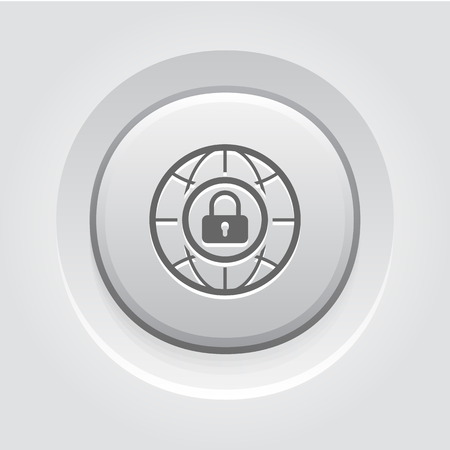 Internet Security Icon. Business Concept. Grey Button Designのイラスト素材