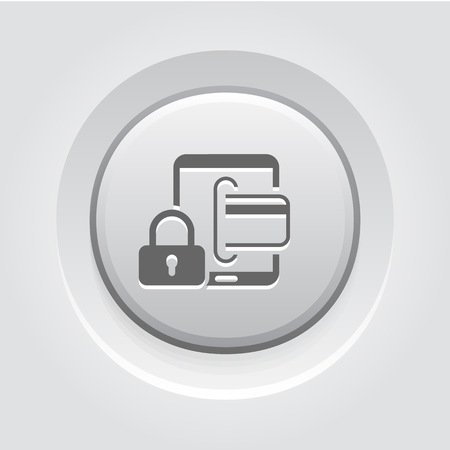 Secure Transactions Icon. Business Concept. Grey Button Designのイラスト素材