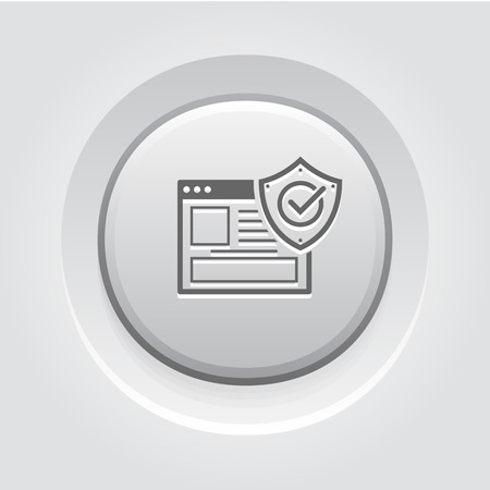Online Protection Icon. Business Concept. Grey Button Designのイラスト素材