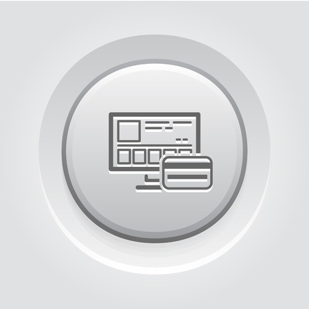 Online Store Icon. Business Concept. Grey Button Designのイラスト素材
