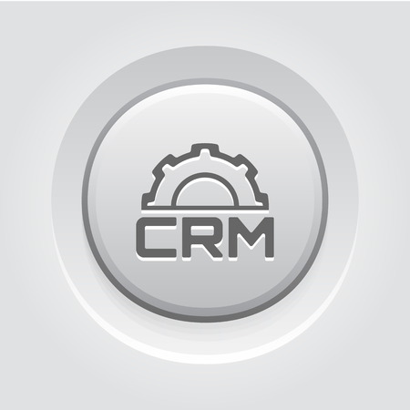 CRM Platform Icon. Business and Finance. Grey Button Designのイラスト素材
