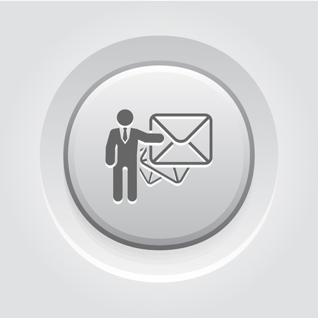 Email Marketing Icon. Business Concept.  Grey Button Designのイラスト素材