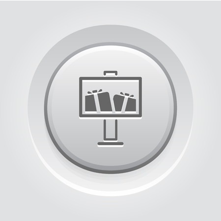 Advertising Icon. Business Concept.  Grey Button Designのイラスト素材