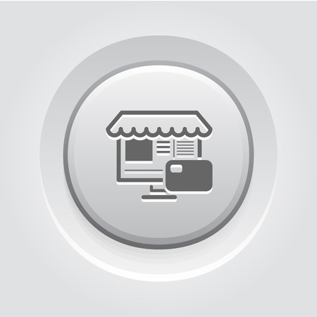 Online Store Icon. Business Concept.  Grey Button Designのイラスト素材