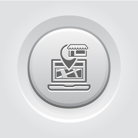 Store Location Icon. Business Concept. Grey Button Designのイラスト素材