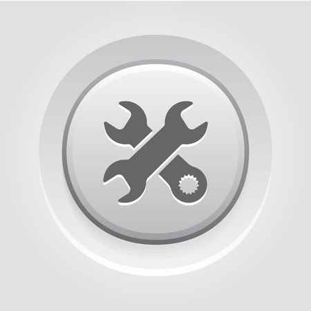 Repair Service Icon. Grey Button Designのイラスト素材
