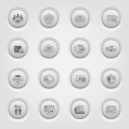 Button Design Protection and Security Icons Set.のイラスト素材