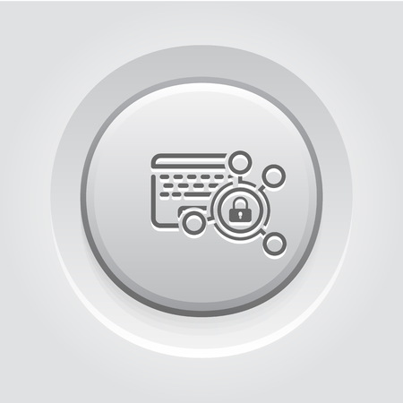 High Security Level Icon. Business Concept Grey Button Designのイラスト素材