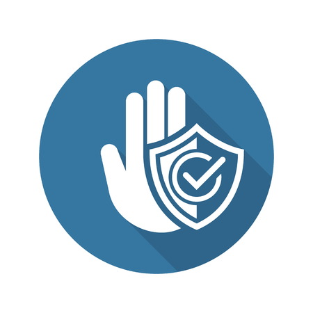 Secured Area Icon. Flat Design Long Shadowのイラスト素材