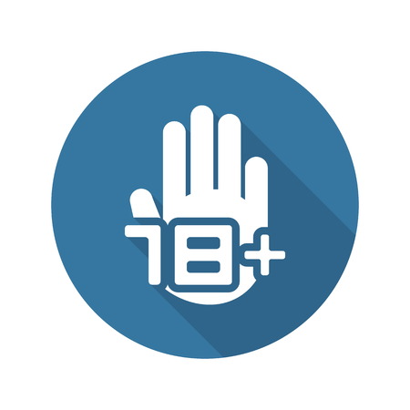 Age Limit Icon. Flat Design Long Shadowのイラスト素材